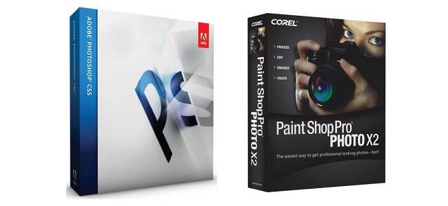 editing software Photoshop och Paint Shop Pro